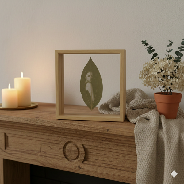 Individuelles Geschenk: Graviertes Blatt mit persönlichem Foto